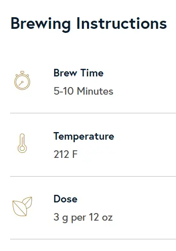Peppermint white chocolate tea brewing instructions.webp