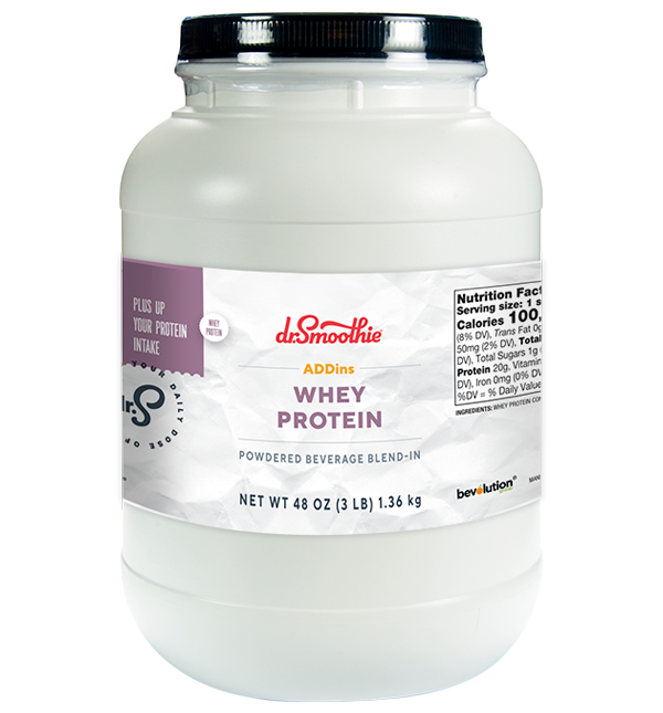 Dr Smoothie Protein Powder ~ Whey Unflavored 3 lb. Jar